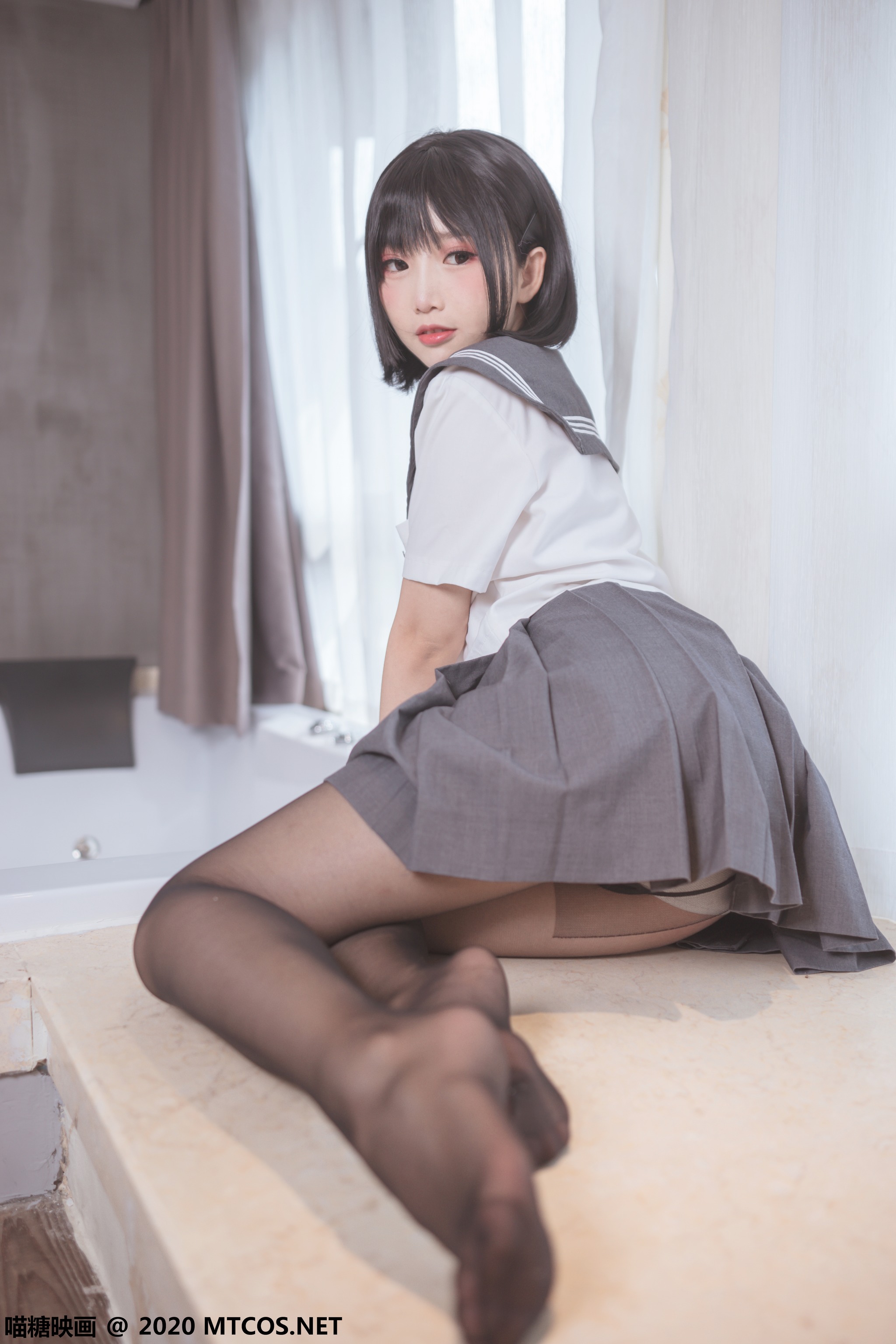 图片[1]-[喵糖映画] JKL.017 黑丝JK制服[21P]-XikXak